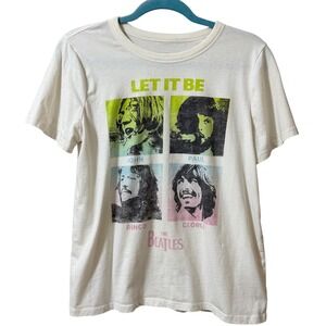 Beatles Cream Let It Be Graphic Tee Short Sleeve Band Shirt Womens Medium‎